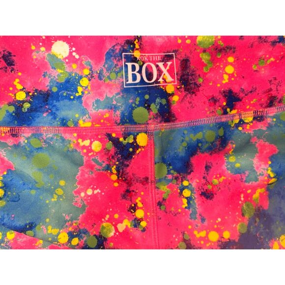 NEW Rok The Box Pink Paint Splatter Legging Womens XS Luxe Fabric High Waist - Picture 2 of 7